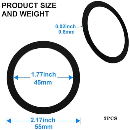 3 PCS Black Universal Metal Ring Stickers, Magnetic Ring Adapters, Compatible with Smartphone Series, Widely Fit for Most Mobile Phones, Practical Magnetic Phone Accessories for Daily Use — view 2