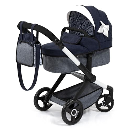 Bayer Baby Dolls Pram XEO, Convertible Doll Pushchair, 46cm Dolls