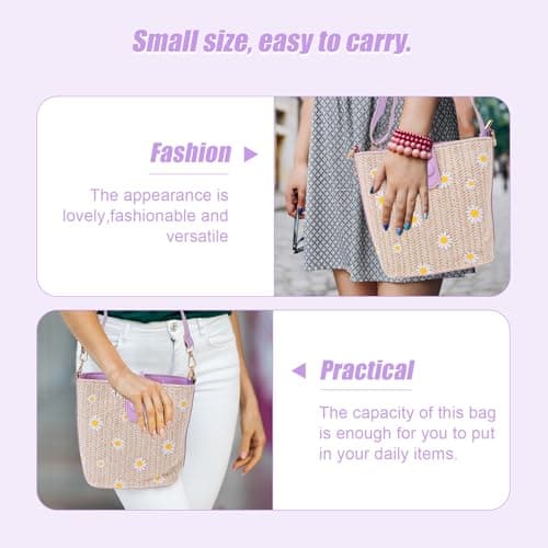 GLEAVI Women Single Shoulder PU Bucket Bag for Travel Everyday Wear Purple — view 6