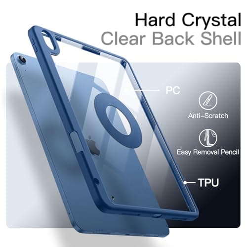 JETech Magnetic Detachable Case for iPad (A16) 11th/10th Gen, Navy — view 6