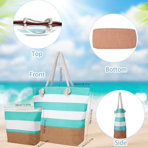 ViEinkaufen 2 Pack Waterproof Beach Bag,Beach Bags for Women with Zipper — view 4