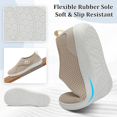 JOINFREE Womens Extra Wide Fit Walking Shoes Barefoot Comfort Beige — view 4