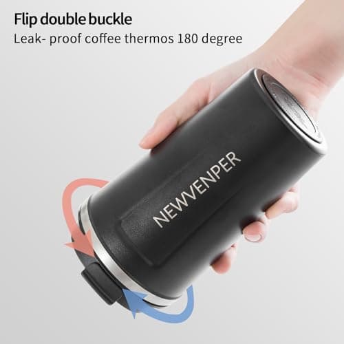 Newvenper Stainless Steel Vacuum Insulated Travel Coffee Mug, Led Temperature Display Insulated Tumbler, Leak Proof with Lid Keeps Cold and Warm, Suitable for Coffee, Tea and Beer (Black) — view 4