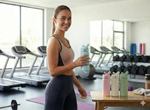 TEMMIA Stainless Steel Water Bottle 500 ml - Double-Walled & Vacuum Insulated - BPA-Free, Leak-proof & Reusable - Thermal Flask for Hot & Cold Drinks, Sports, Office & Travel (Light Blue) — view 5