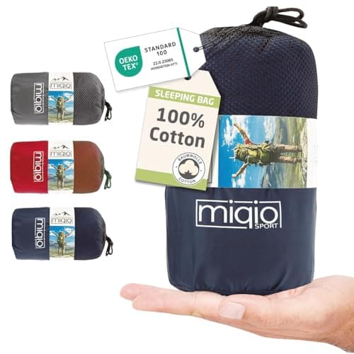 2in1 Cotton Sleeping Bag Liner and Lightweight XL Size Double Travel Bed Sheet
