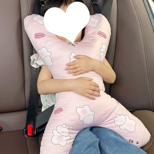 Obelunrp Car Pillow for Kids, X-Shaped Travel Pillow Cushion Comfortable Sleeping Head and Body Support Travel Cushion for Road Trips, Winter Decor