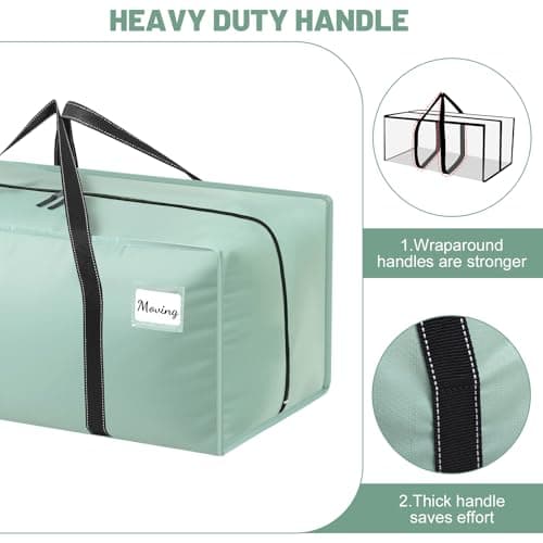 Dntorx 6 Pack 90L Moving Bags with Zips, Heavy Duty, Green — view 5