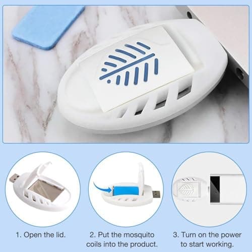 2PCS USB Mosquito Repellent Plug In,Indoor Insect Repellent Plug In,Portable USB Mosquito Ki/ller with 120 Repellent Tablets,Insects Repellent for Travel,Electric Mosquito Repeller for Indoor Outdoor — view 6