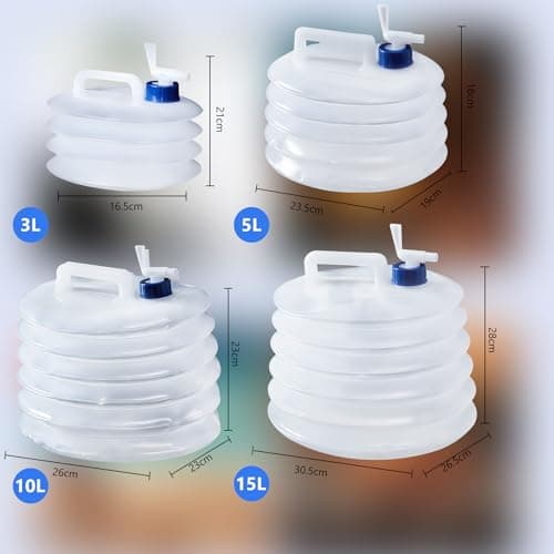 TBIBINWP Water Container, 3L/5L/10L/15L Collapsible Water Carrier with Tap, Folding Water Bucket, BPA-Free, Portable Water Tank, Perfect for Hiking Camping BBQ Picnic Outdoor Use (5L) — view 4
