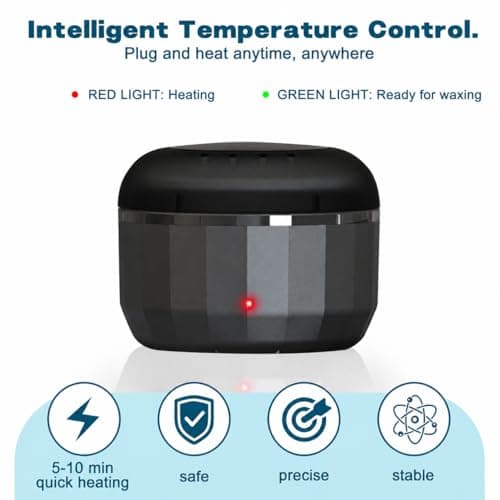 Nose Hair Wax Kit for Men and Women, Facial Waxing Kit with Black Mini Heater, USB Rapid Heating, Constant Temperature, 100g Wax, 20 Sticks, Multi-Accessories, Portable Waxing Kit for Home & Travel — view 2