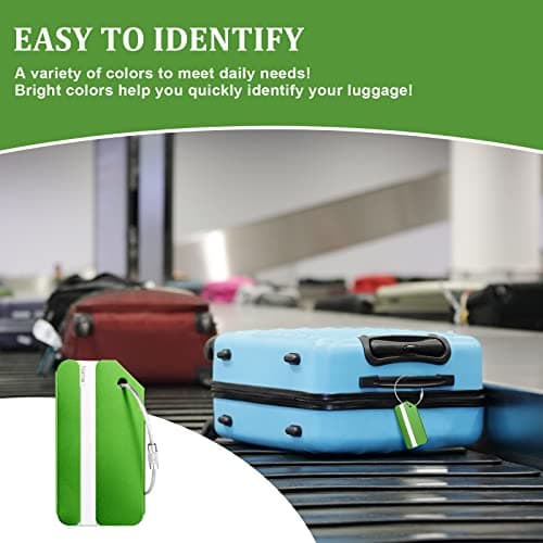 Flintronic 7 Pcs Luggage Tags, Aluminum Alloy Baggage Labels, Suitcase ID Tag Set, Handbag Tag Labels Travel Accessories for Checked Luggage, Hand Luggage and Handbags - Multicolors — view 6