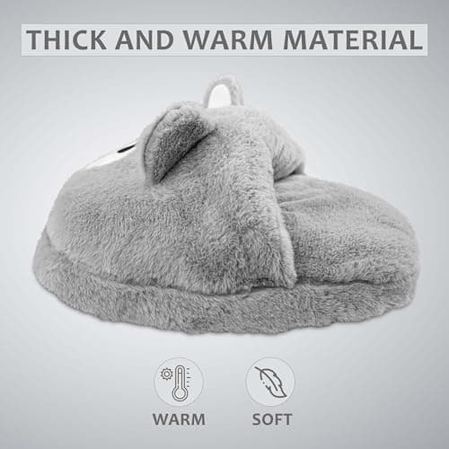 Crystals Hot Water Bottle, Foot Warmer with Cover, Soft Breathable Fabric, Winter Warmth for Men & Women, 2L Plush Heated Slippers, Feet Warmer for Cold Feet (Hot Teddy Bear Slippers) — view 3