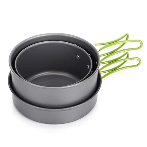 BRAVECOW Camping Cookware Set Outdoor Non stick Tableware Camping Cooking 3-4 Persons Hiking Frying Pan Portable Stove Backpacking Picnic Kitchen Utensils Spoons Pot Bowls — view 3