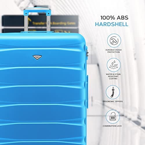 Flight Knight Lightweight 4 Wheel ABS Hard Case Medium Suitcase Approved for Over 100 Airlines Including easyJet, British Airways, Ryanair, Jet2, Emirates & Many More - Check-in Medium Size 25" — view 4