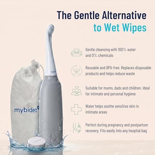 Portable Bidet Peri Bottle Postpartum, Travel Bidet, Perineal Bottle, Bidet Sprayer for Toilet, Hemorrhoids, Muslim Shower, Washlet (Aqua Home Grey) — view 4