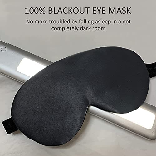 Silk Eye Mask, 2 Pack Natural Silk Sleep Mask with Adjustable Strap and Ear Plugs, Eye Sleep Shade Cover, Blocks Light Sleeping Eye Mask for Women Men — view 4