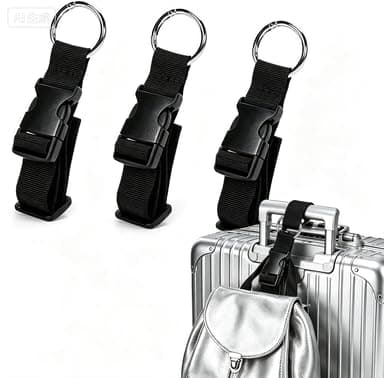 3 Pcs Add a Bag Luggage Straps, Adjustable Suitcase Belt Straps, Quick Release Buckle and Metal Ring, Easy to Carry Your Extra Bags for Travellers, Holiday