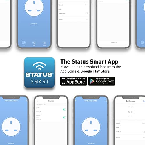 STATUS Smart Plug Wi-Fi Adaptor | App Controlled | UK 3-Pin Plug | Voice Assistant Compatible | SS1GWIFIPLUGB18 — view 6