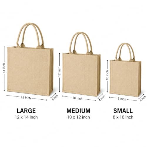 Rainbow Group 3 Pack Large Jute Burlap Tote Bag — view 4