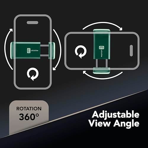 cellularline Car Holder - Universal | Colourful Smartphone Holder for the Car - 360° Rotating Ball Joint - Green — view 3