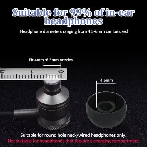 9 Pairs Replacement Earbud Tips, Earbuds Replacement Rubber Tips Earphone Buds, 3 Sizes(S/M/L) Replacements Silicone Earplugs for In-Ear Headphones, Earphone Tip - Black & Transparent & Red — view 4