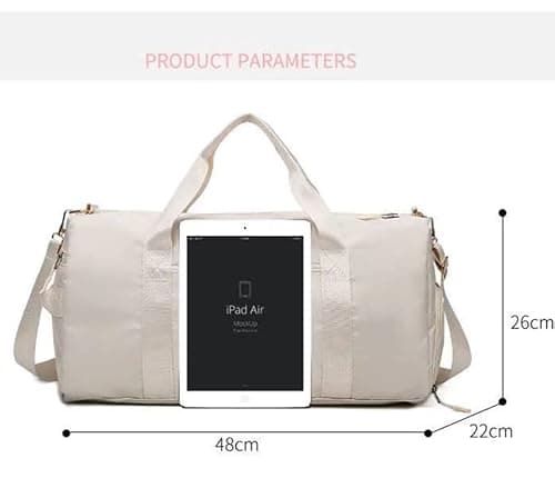 Men and Women's Travel Bag with Shoe Compartment Sports Tote Gym Bag Weekender Overnight Shoulder Bag, Yellow, Fashion — view 2