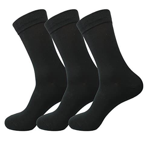 Jasmine Silk 3 Pairs Supersoft Mens 100% Bamboo Socks Thermal Sock Black 6.5-11