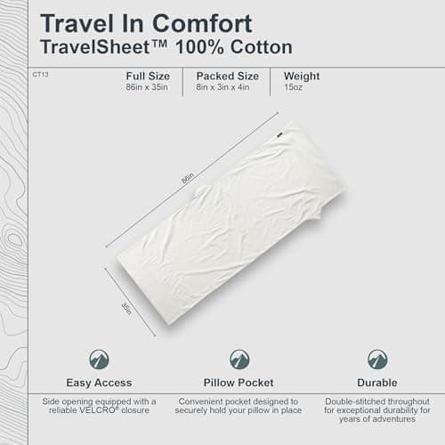 Cocoon Cotton TravelSheet (Natural, 86-Inch x 35-Inch) — view 5