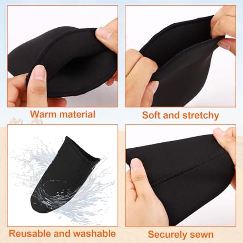 1 Pairs Neoprene Toe Warmers, Reusable & Comfortable Thermal Toe Covers for Ice Bath Cold Plunge Cycling Hiking Winter Sports & Work Boots (Black, Worn Inside Shoes) — view 4