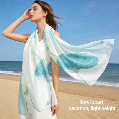 RIIQIICHY Women Silky Printed Scarf Ladies Lightweight Shawl Wraps — view 3