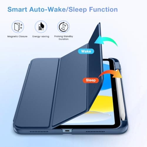 MoKo Slim Case for iPad A16 11 Inch, iPad 11th/10th Gen, Navy Blue — view 6