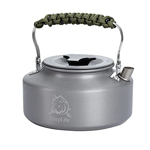 CarpLife Slim Kettle Hand Finished with Paracord Handle – Lightweight Travel Kettle Camp Coffee Pot for Fishing, Camping, Caravans on Outdoor Open Fires, Fire Pits, Gas Stove for Portable Coffee Tea