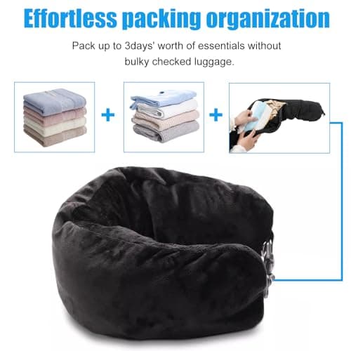 Stuffable Neck Pillow for Travel,with Adjustable Straps,Clothes for Luggage — view 4