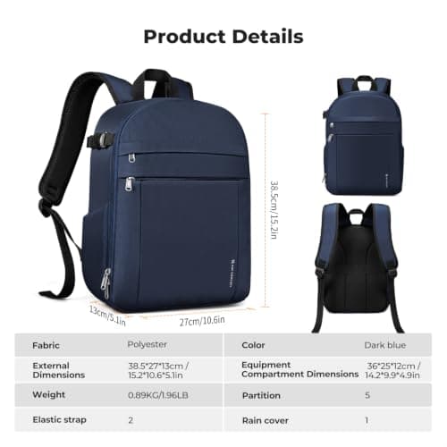 K&F CONCEPT Camera Backpacks for Photographers Travel Bag for Tripod Camera Lence Accessory with Laptop Compartment and Rain Cover — view 3