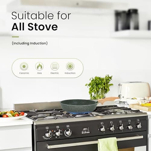 Kitchen Academy 10 Pcs Campervan Pots and Pans Set, Removable Handle, Green — view 3