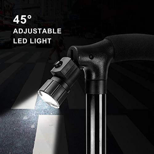 YORKING Walking Stick Folding Cane with Led Light Adjustable Height — view 4