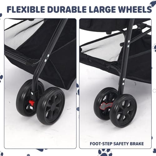 Foldable Pet Strollers with Detachable Carrier,Stroller for Medium Dogs — view 6