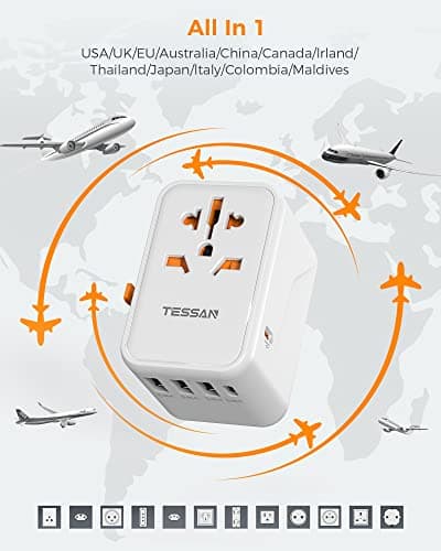 TESSAN 45W Universal Travel Adapter Worldwide with PD USB C Fast Charging — view 2
