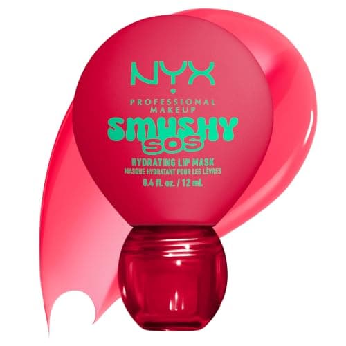 NYX Professional Makeup Smushy SOS, Hydrating Lip Mask, Upto 12HR Hydration, Glossy Shine, Infused with Hyaluronic Acid, Vegan & Cruelty Free, Red-y 2 Chill