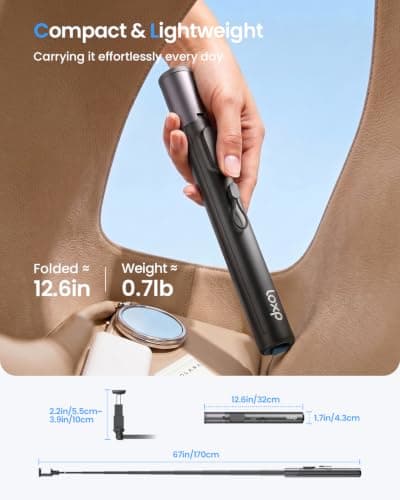 LOXP 67'' Phone Tripod with Remote, 0.01s Auto-Open for Content Creator — view 6