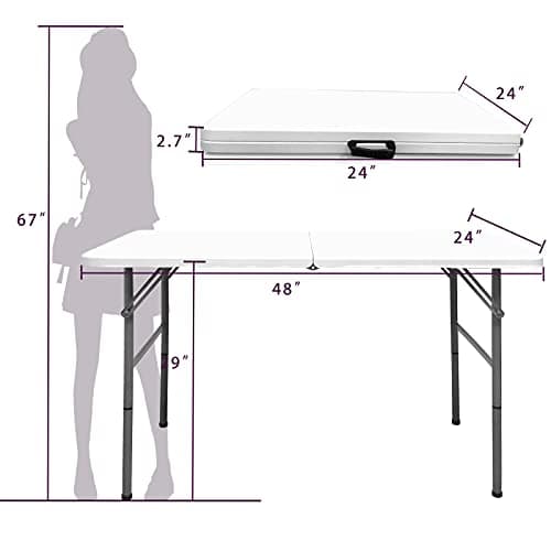 CAMP SOLUTIONS 4FT Folding Table, Versatile Foldable Table, Portable — view 3
