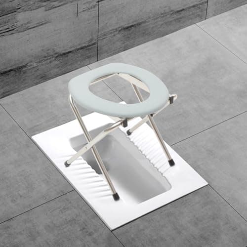 Healeved Portable Folding Toilet Stool Chair Lightweight Foldable Commode for Elderly Pregnant Women Indoor and Outdoor Use Easy to Clean and Store — view 6