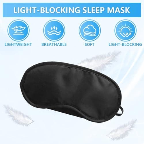 Henyall 20 Pack Eye Mask for Sleeping,Blackout & Breathable Sleep Mask with Nose Pad for Men & Women,Soft Blindfold Eye Shade Cover for Travel,on The Plane, Lunch Break and Camping Usage (Black) — view 4