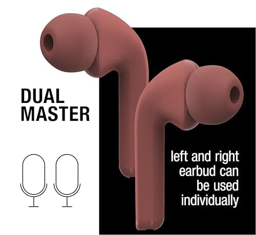 Fresh 'n Rebel Twins Fuse True Wireless In-Ear Bluetooth Headphones with Tip Voice Assistant, Touch Control and Built-in Microphone, 30 Hours Playtime (Safari Red) — view 4