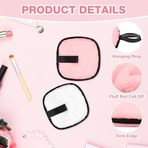 AOOWU Reusable Makeup Remover Pads and Eye Makeup Remover Pads Set, 8 Pack Face & Skin Cleaner Pads, Ultra Soft, Washable, Reusable Face Pads with Wash Bag, Makeup Remover Cloth for All Skin Types — view 3