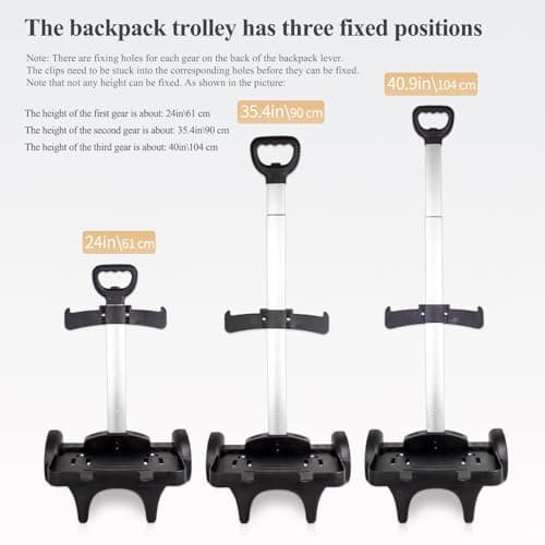 Backpack Trolley, Rolling Backpack Cart with Edge Guard Base, Quiet Wheels — view 6
