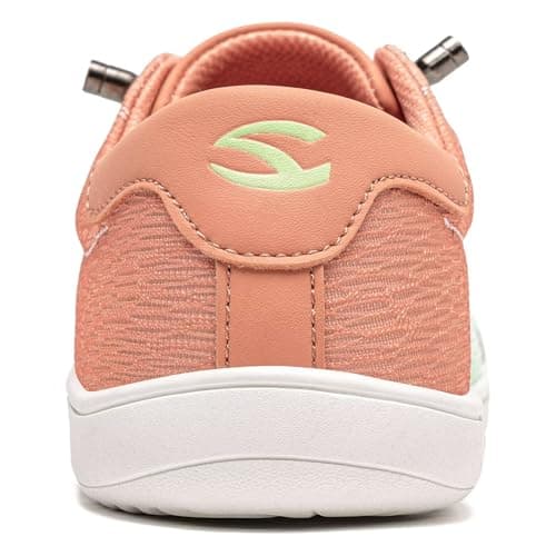 HOBIBEAR Unisex Wide Toe Trainers for Men Women Outdoor Trail Running Minimalist Walking Shoes Lightweight and Breathable Green Orange — view 6