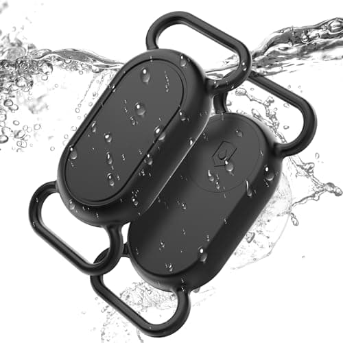 Dog Collar Holder(2 Pack) for Galaxy Smarttag2, Waterproof Silicone Case for Pet Cat, Anti-Lost Scratch Resistant Protective Cover Accessory for Samsung Galaxy Smart tag2 (Black)