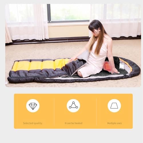 Adfaga Heated Sleeping Bag Pad Electric Heating Pad 3 Adjustable Temperature Levels 4 Heating Zones USB Type C Portable Lightweight for Camping Hiking Weather Outdoor Adventures Kh — view 6