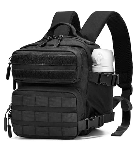 9L Mini Backpack for Men and Women, Small Backpack for Gym Hiking Travel Sports Running, A01-black, S, Mini Tactical Backpack